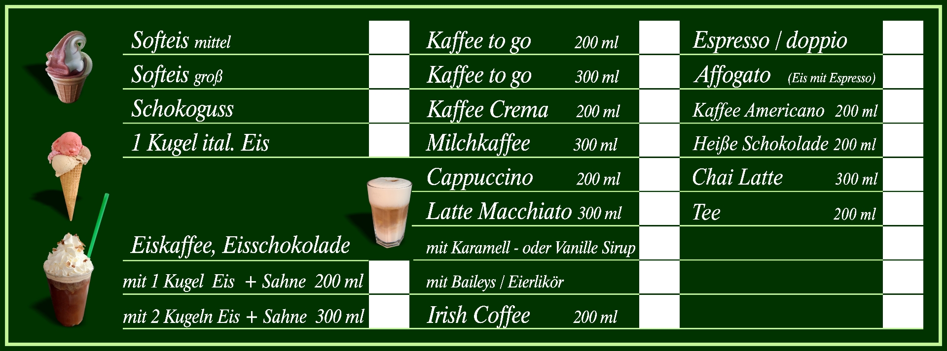 Preistafel – la stellino